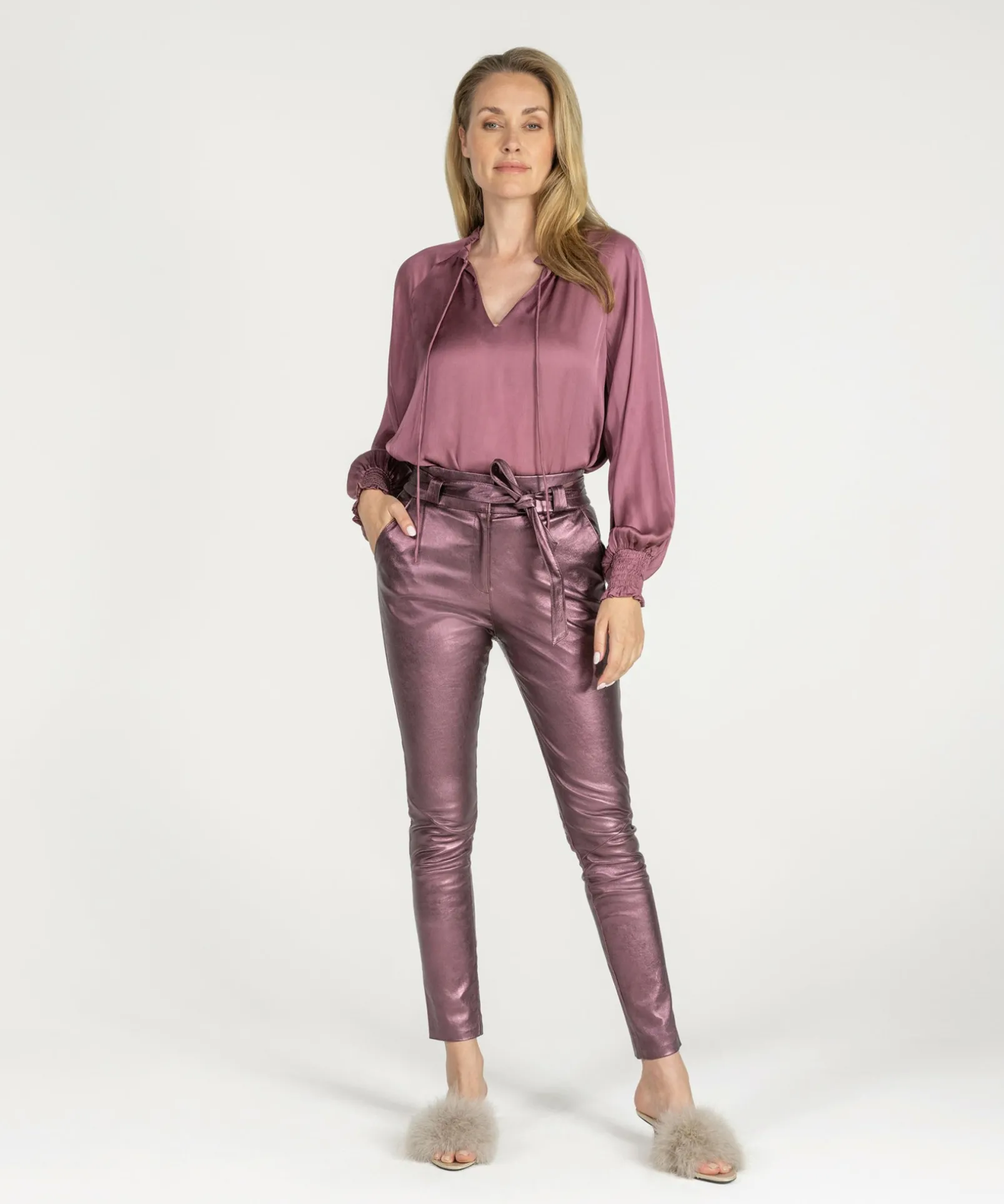 Paulina Metallic Dusty Rose